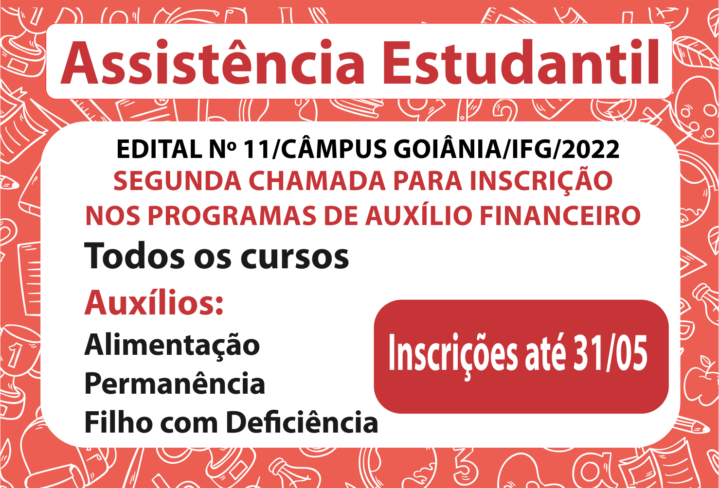As bolsas são nos valores de R$ 120 e R$ 240. Leia o edital e inscreva-se As bolsas são nos valores de R$ 120 e R$ 240. Leia o edital e inscreva-se